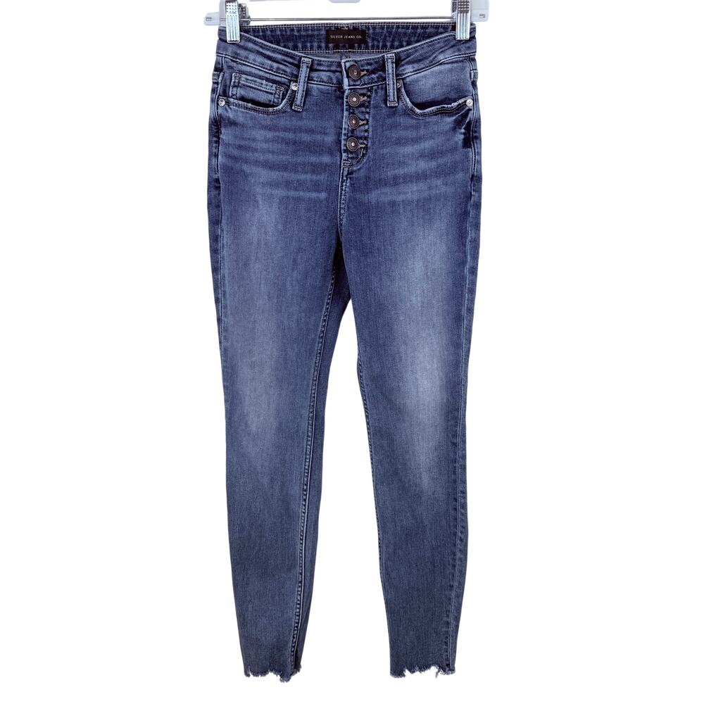 Silver Jeans Women's High Note Skinny Button Fly Jeans Size 25 x 27